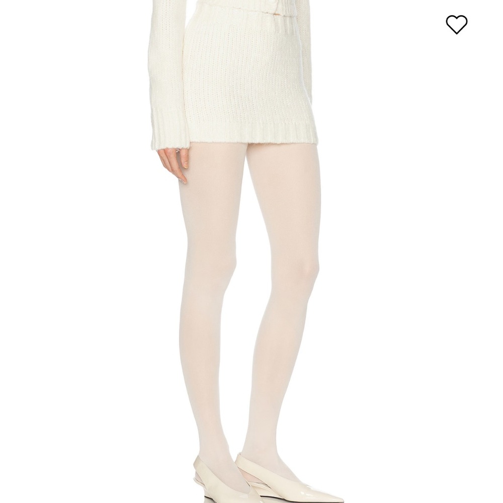 Helsa Annabelle Knitted Skirt in Ivory XS